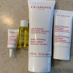 Clarins Paris Lotion, cleanser, SPF & body oil